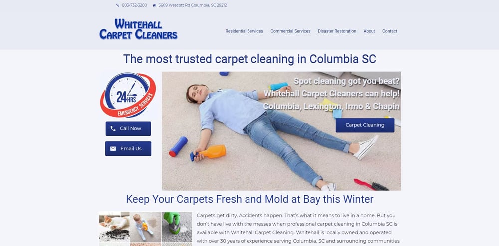 Whitehall Carpet Cleaners Website By Cut Throat Marketing